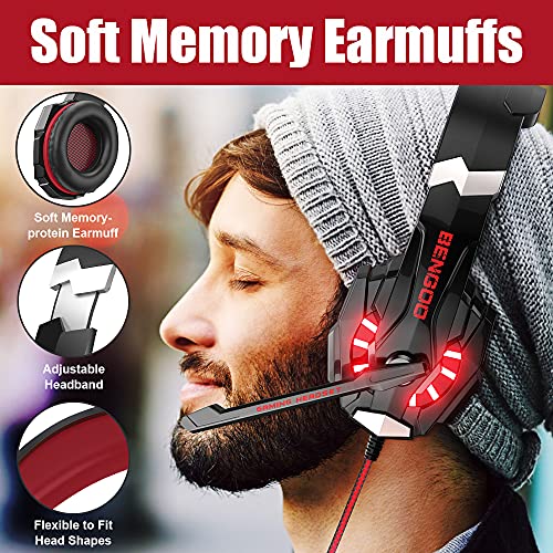 Stereo Gaming Headset with Mic, Noise Cancelling Over Ear Headphones, 7.1 Surround Sound J527