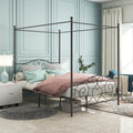 Black Metal Canopy Bed Frame Queen D851