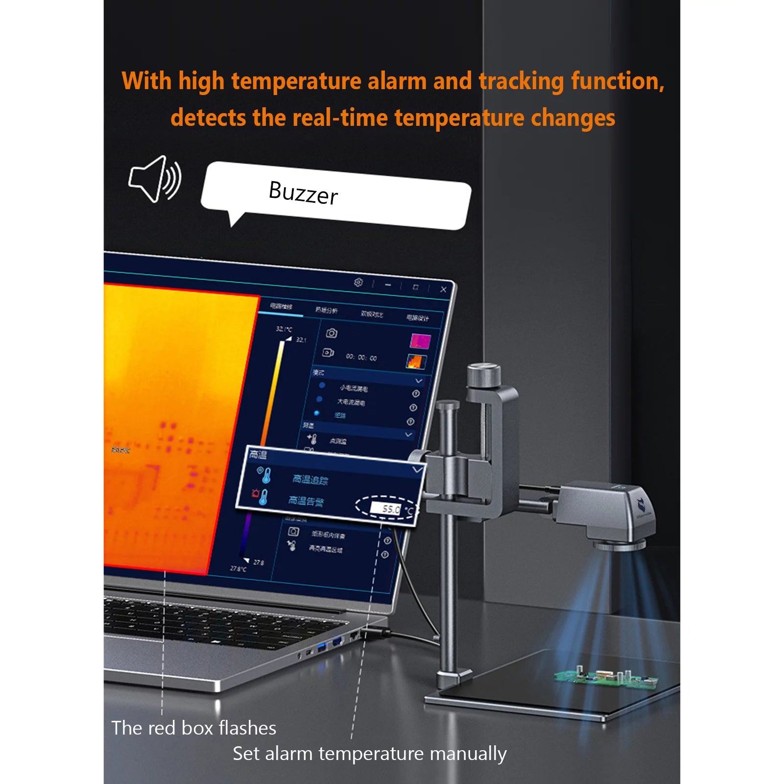 PCBA Thermal Analyzer Circuit Board Infrared Thermal Imaging with Adjustable Metal Bracket USB Powered N68190