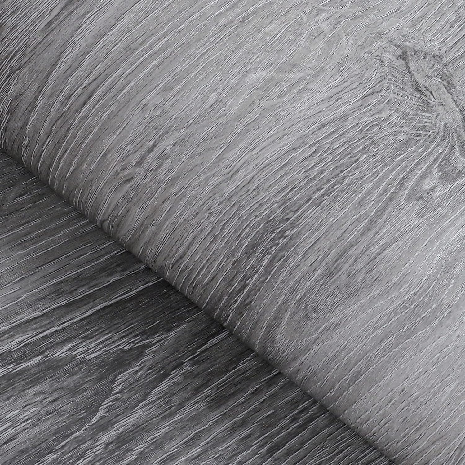 24"x200" Thick Grey Wood Contact Paper O658717