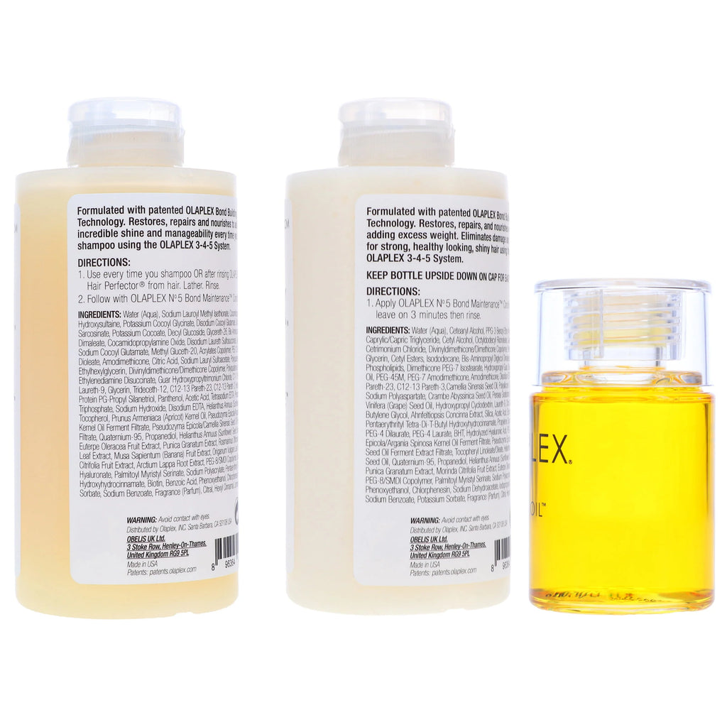 8.5 oz Shampoo, 8.5 oz Conditioner, 1 oz Bonding Oil Combo Pack Q56385