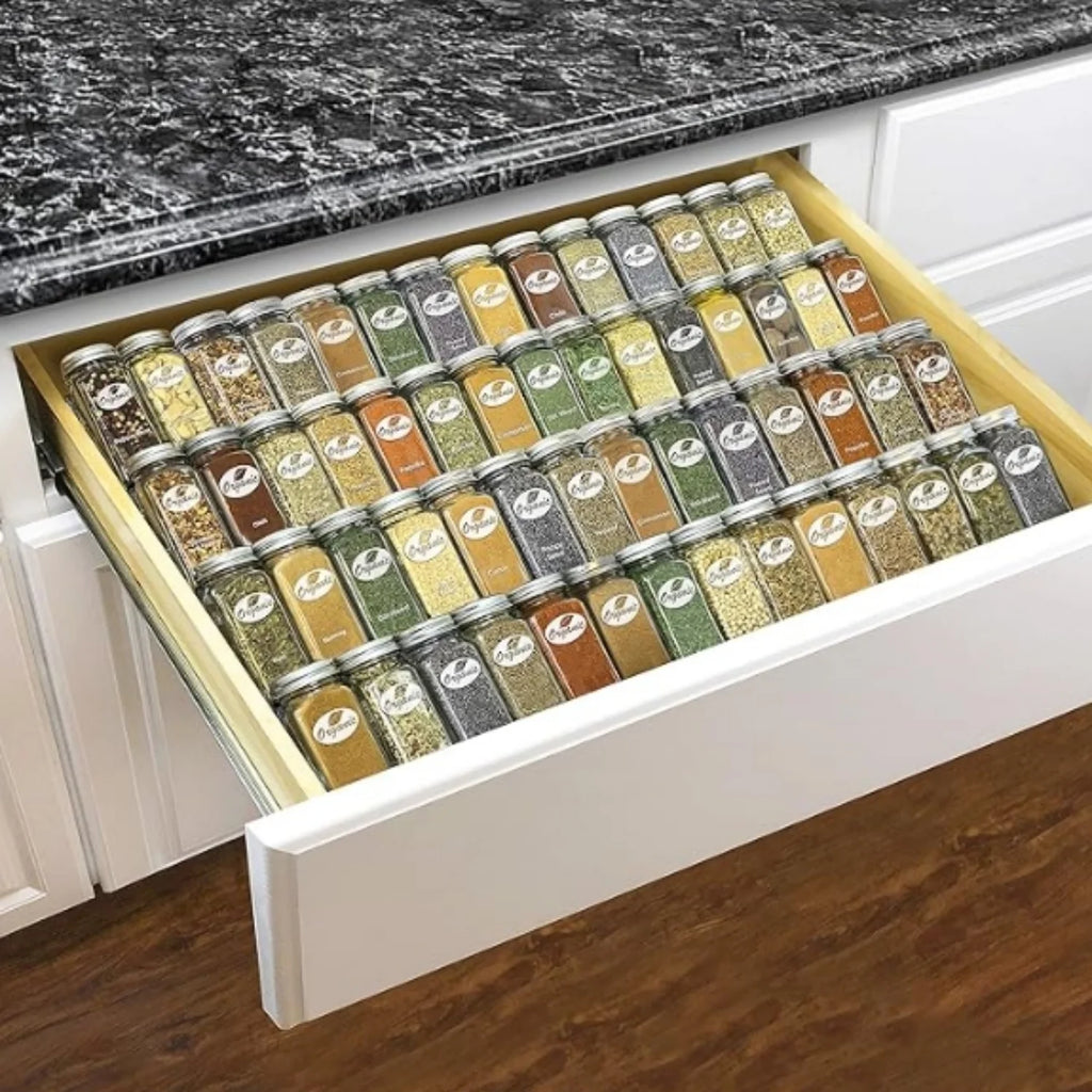 Silver Metallic 4 Tier Spice Rack Insert Tray T71294