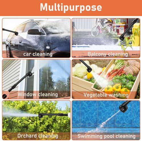 Cordless Battery Powered Pressure Washer with Foam Cannon and 6-in-1 Nozzle P32700