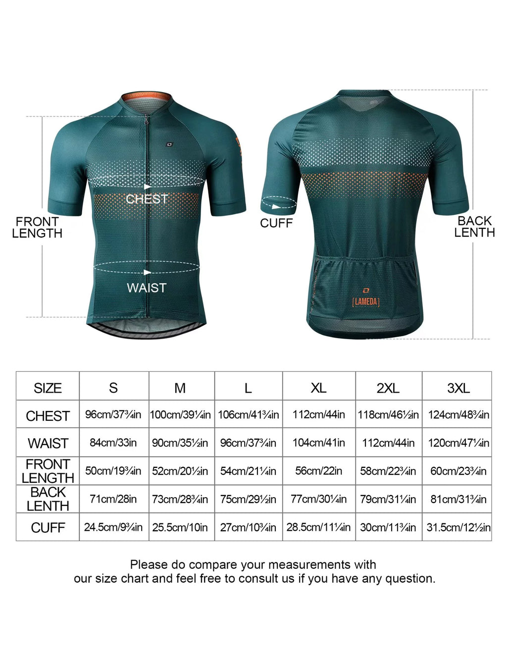 Green Short Sleeve Reflective Cycling Jersey M903575