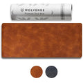 Distressed Faux Vegan Leather Desk Mat, Black/Grey, 12" x 36" F520