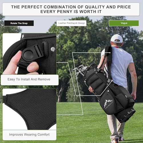 Lightweight Golf Stand Bag with 5 Way Full-Length Dividers and 8 Pockets I2233
