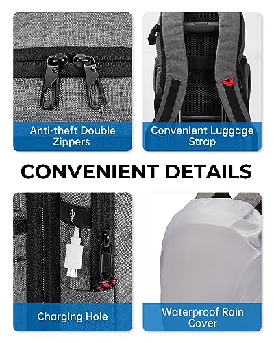 Black Expandable Camera Backpack with 15.6" Laptop Compartment P205