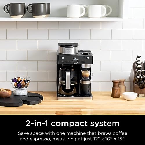 Black Espresso & Coffee Maker, 3 Brew Styles, Single-Serve, Nespresso Capsule Compatible, Built-in Frother B1783
