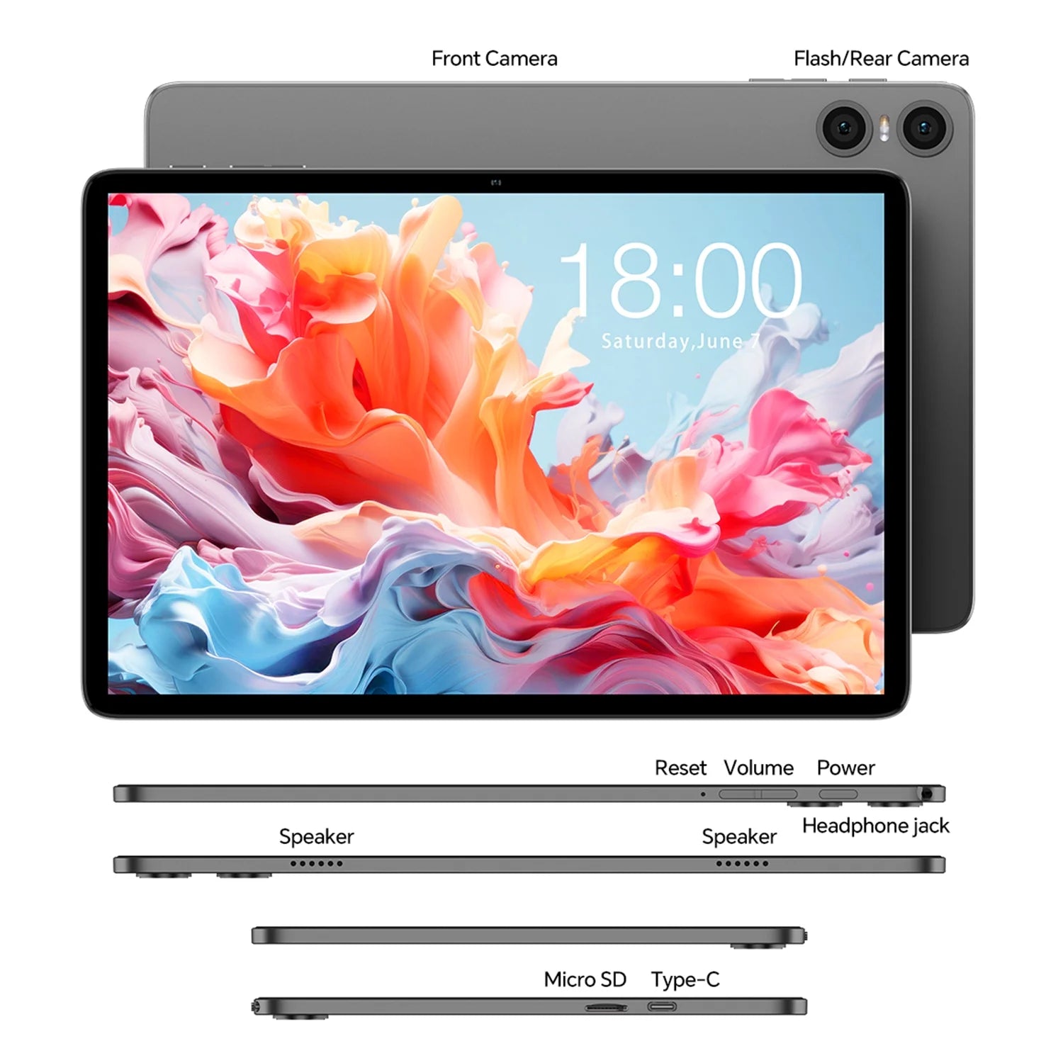 10 inch Android 14 Tablet 10GB RAM 128GB ROM Octa Core HD Bluetooth 5.4 Dual Camera C2680