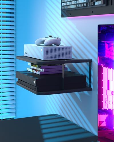 Black Projector Wall Shelf Double Shelf Stand K3522