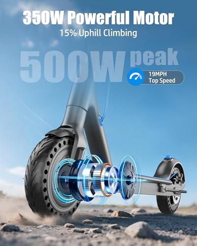 Peak 500W Motor 19MPH 21 Miles Range 8.5" Solid Tires Foldable Electric Scooter B9669