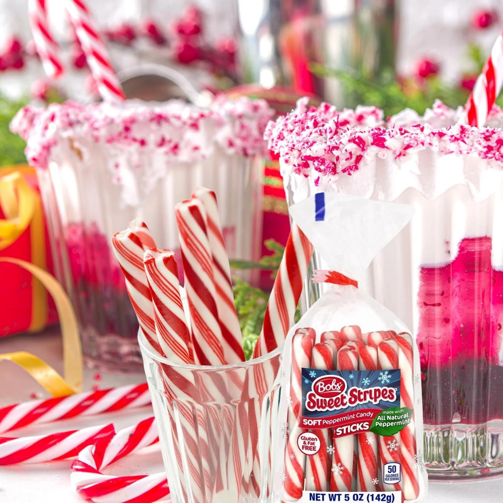 Soft Mint Candy Sticks, 5oz Peppermint Flavored Candies - 6 Bags X7084