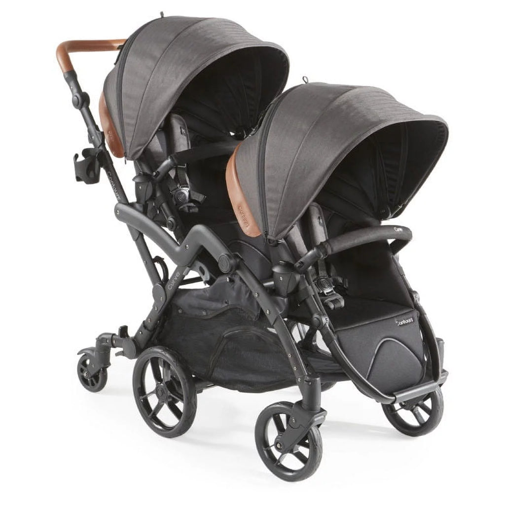 Black Herringbone Double Tandem Stroller T5605