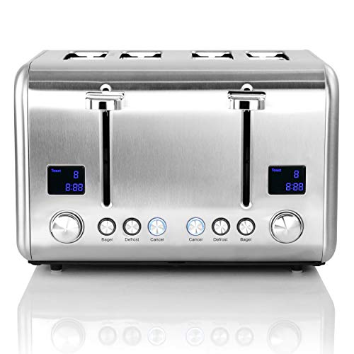 4 Slice Stainless Steel Red Toaster D216