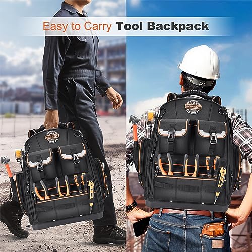 Water-resistant Heavy Duty Tool Backpack with Molded Base T9193