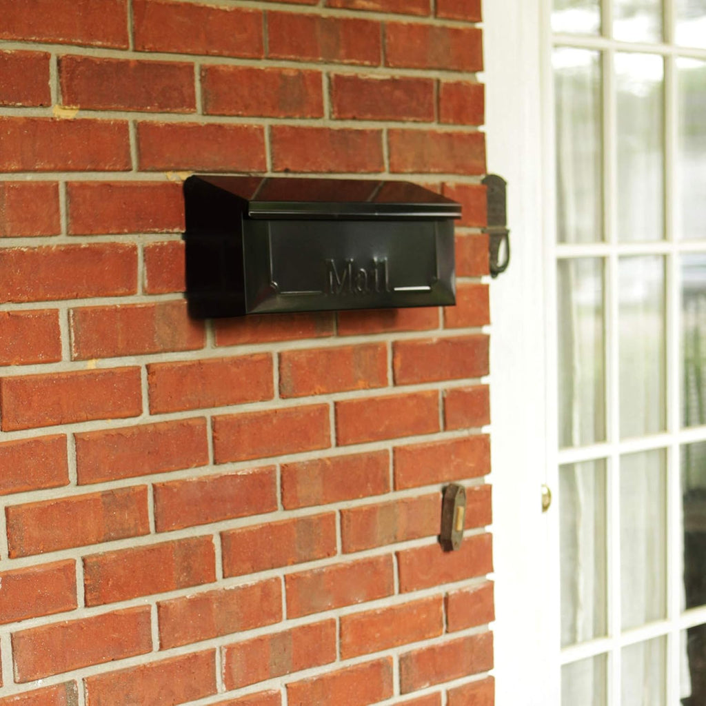 Black Wall-Mount Galvanized Steel Mailbox M803