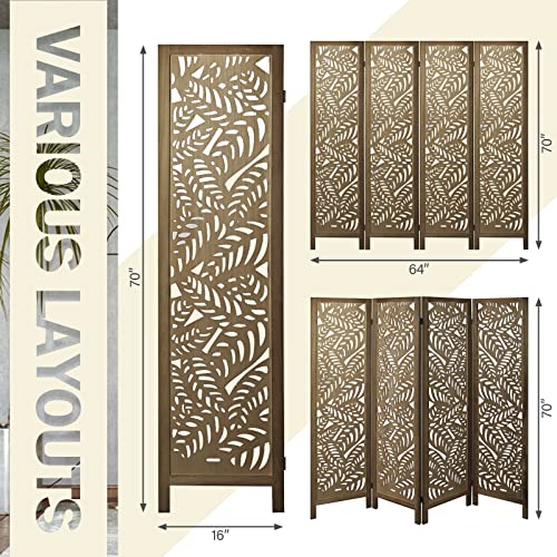 6 Panel Freestanding Folding Room Divider Screen (Brown) F897