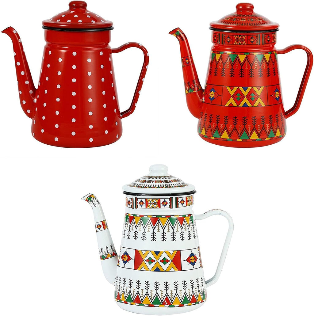 1.2L Enamel Coffee Pot Kettle Q6749