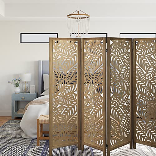 6 Panel Freestanding Folding Room Divider Screen (Brown) F897