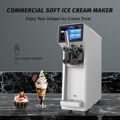 1000W Single Flavor Soft Serve Ice Cream Machine 2.7 to 4 Gal/H 110V K35741