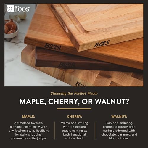 Reversible Wood Cutting Board, 20" x 15" x 1 1/4", Maple S90544