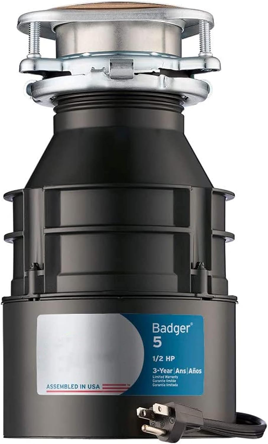 Black 1/2 HP Continuous Feed Garbage Disposal Y7338