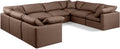 Brown Vegan Leather Sectional X557