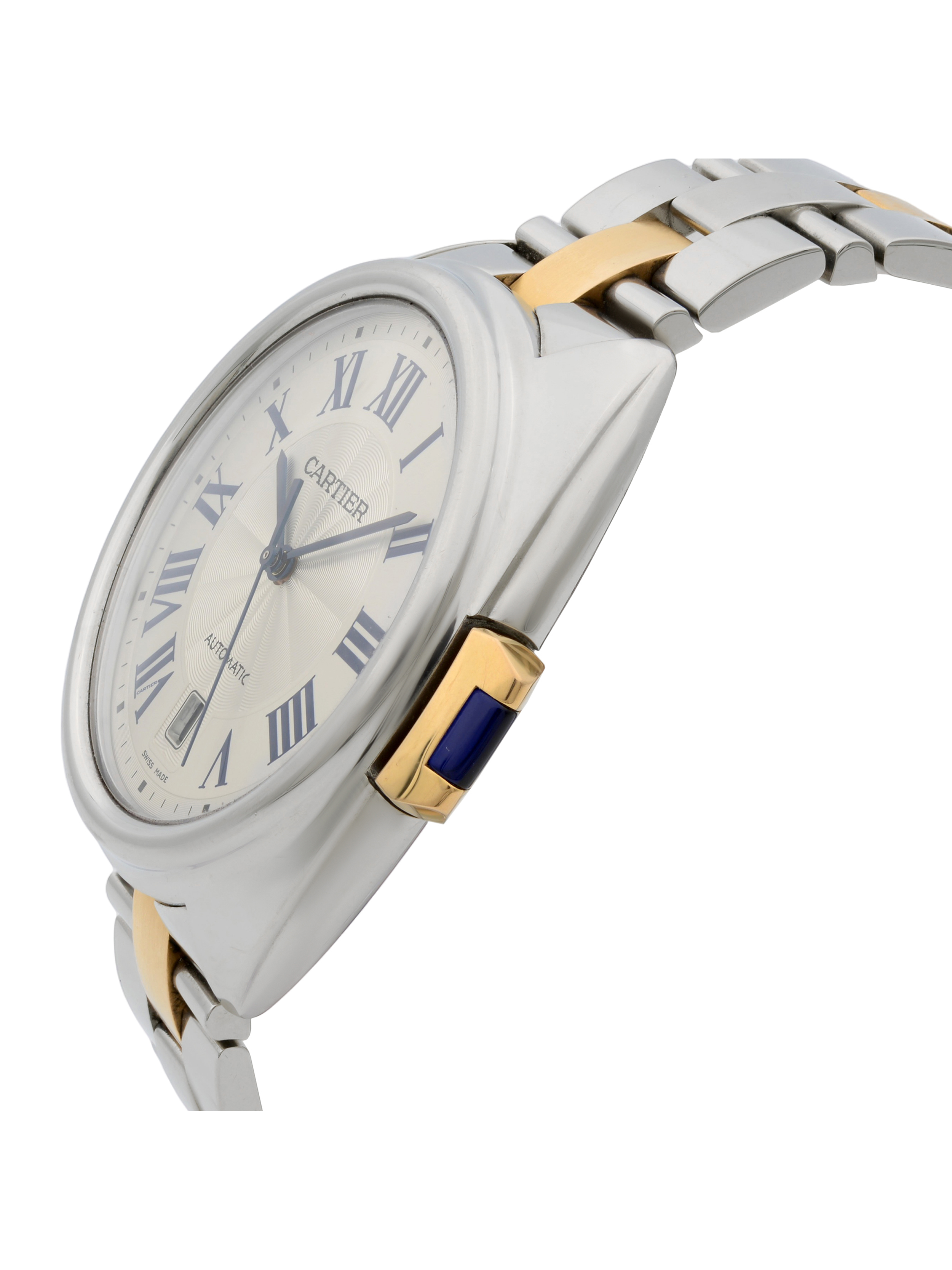 18k Rose Gold Steel Silver Guilloche Automatic Men Watch Z698049