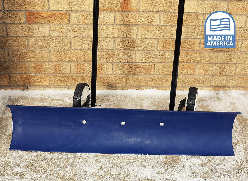 Blue Wheeled Snow Pusher Shovel L3957