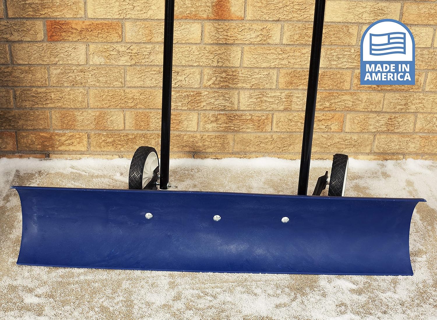 Blue Wheeled Snow Pusher Shovel L3957