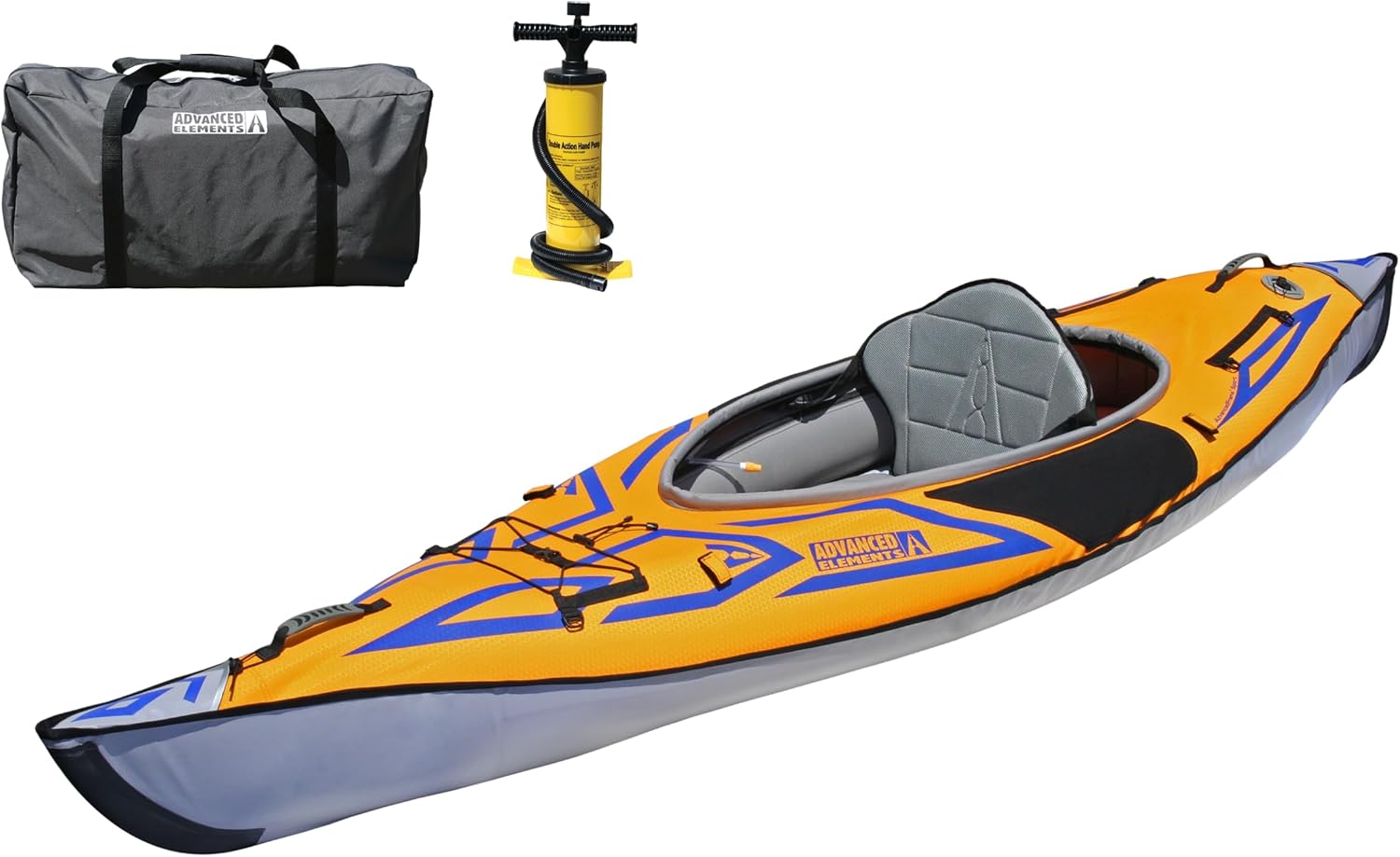 Orange Inflatable Kayak 10'5" 26 lbs with Bag and Pump S1189