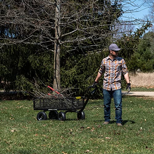 Black Steel Utility Wagon with Removable Side Panels, 4 Cu Ft, 900 lb Capacity B437413