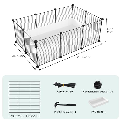 Guinea Pig Cage with Waterproof Plastic Liner 4x2 Playpen 24PCS Panels G83943