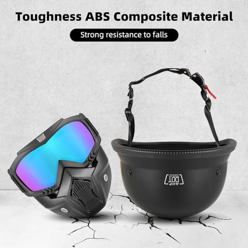 Motorcycle Half Helmet with Face Shield, DOT Approved Retro Half Shell Helmet K147