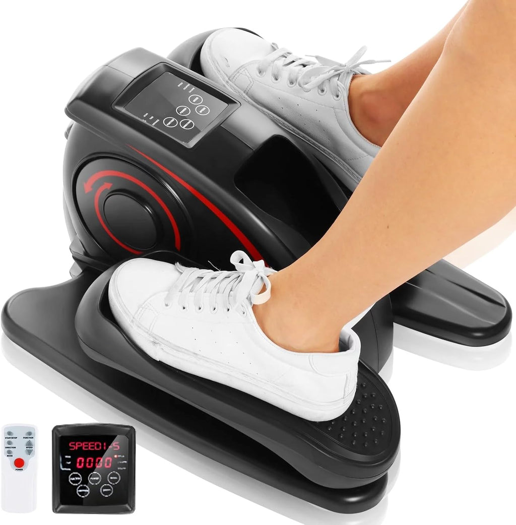 Under Desk Electric Seated Pedal Exerciser with LCD Display and Remote Control H823
