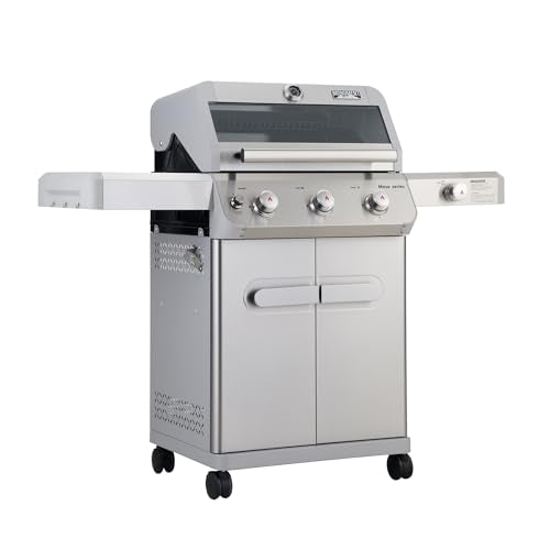 Stainless Steel 3 Burner Propane Gas Grill with Side Burner H501