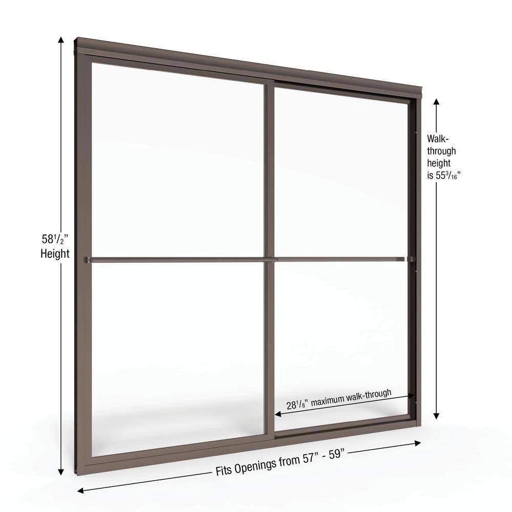 Clear Framed Sliding Tub Door in Oil Rubbed Bronze M49808