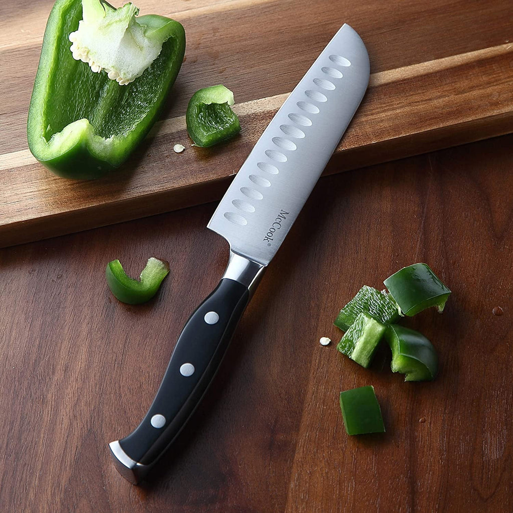 15 Pieces Kitchen Knife Block Set with Built-in Sharpener Q156