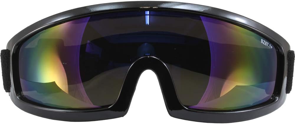 2 Pairs Safety Goggles Blue Mirror & Smoke Lenses P9099