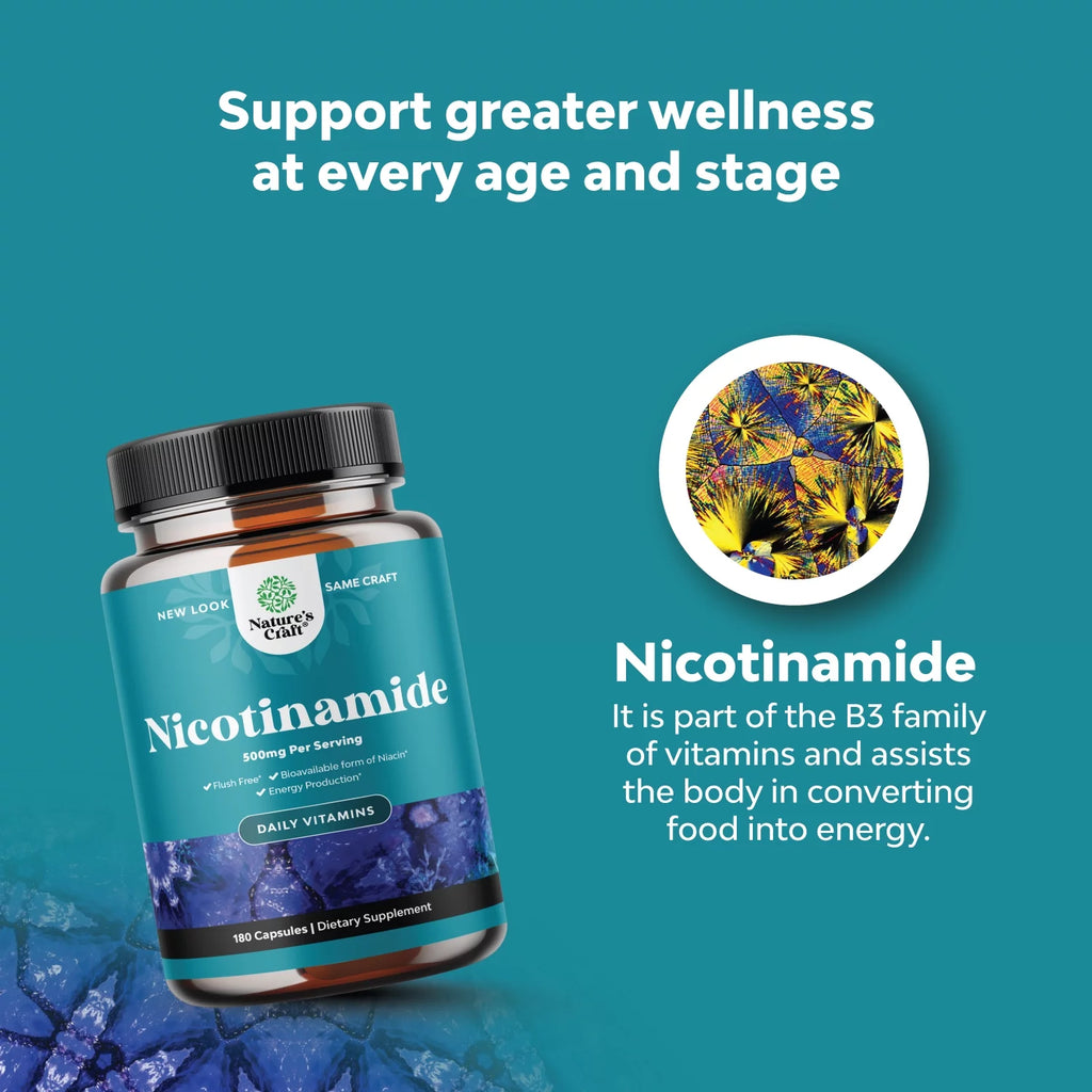 500mg Niacinamide Capsules - 180 Count X5919