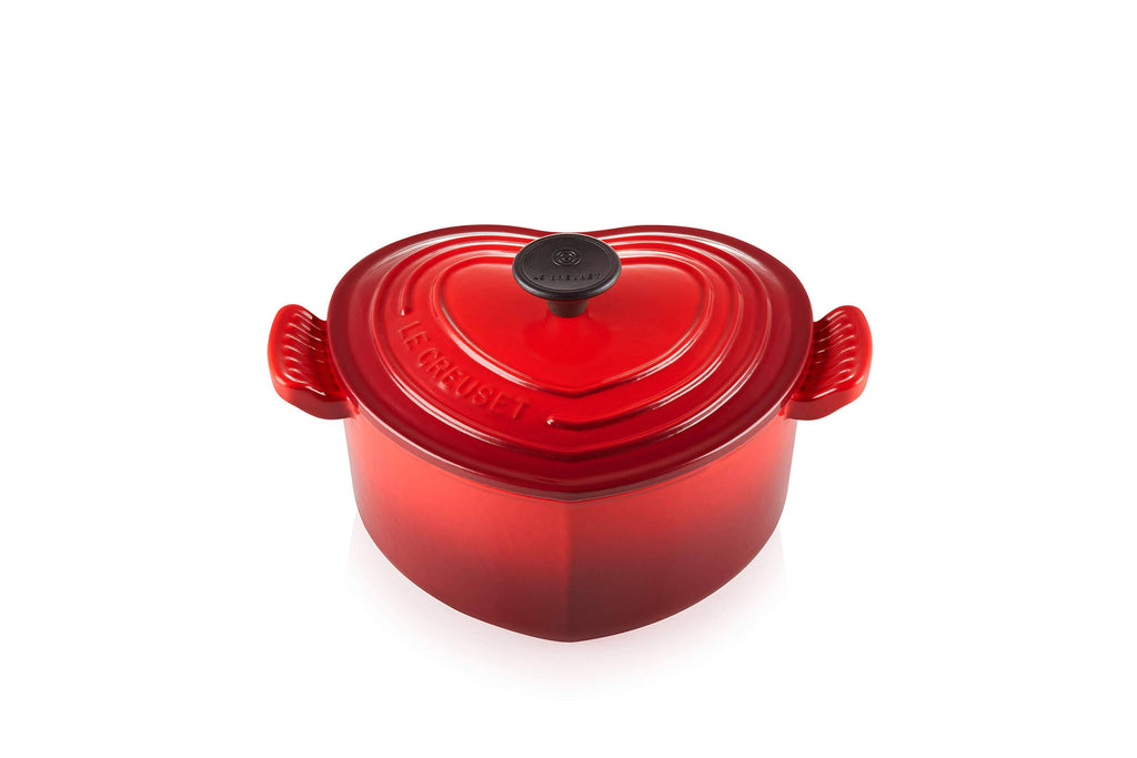Red Enameled Cast-Iron 2-Quart Heart Casserole F509