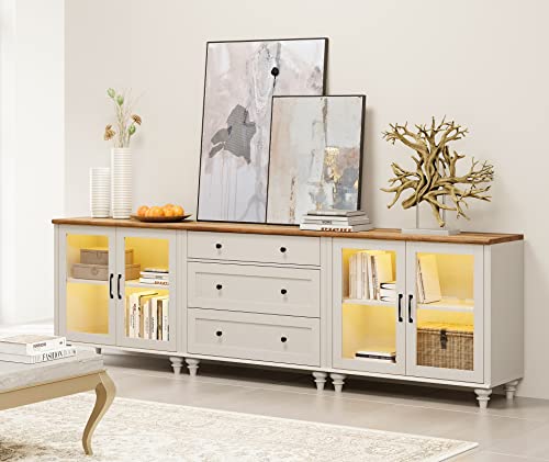 Off White Sideboard Cabinet with Glass Door and Drawer Z140282