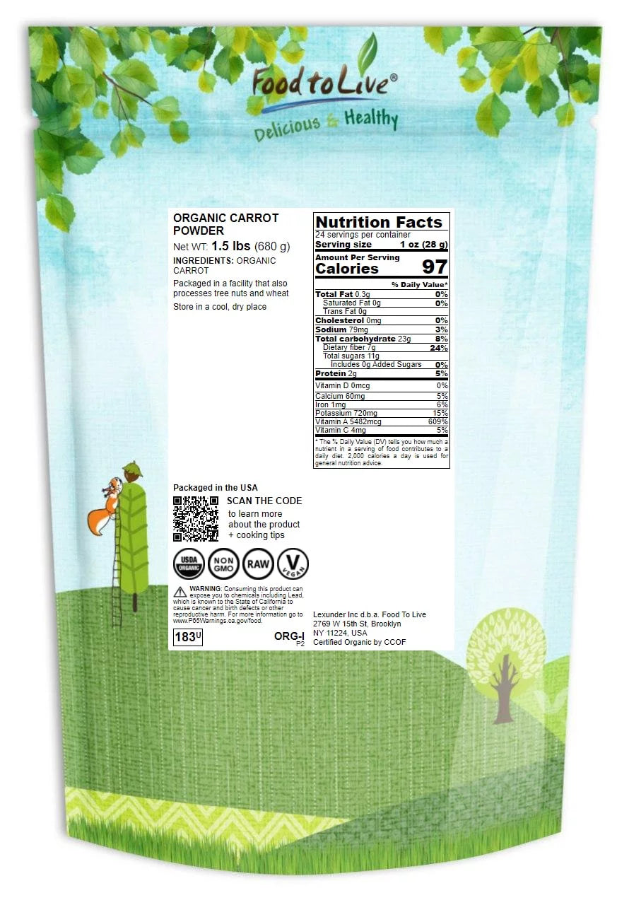 Organic Carrot Powder, 1.5 Pounds C9391
