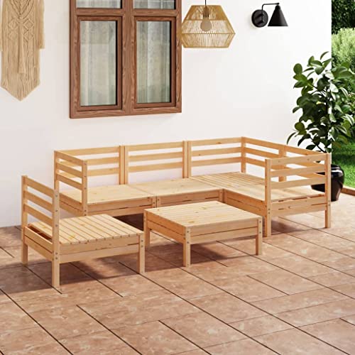 6 Piece Solid Pinewood Patio Lounge Set I2725