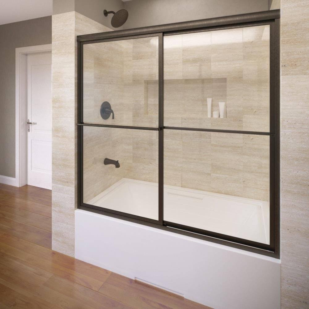 Clear Framed Sliding Tub Door in Oil Rubbed Bronze M49808