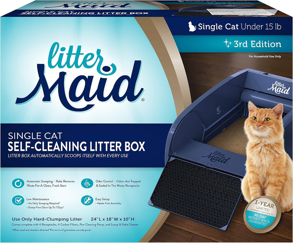 Single Cat Self-Cleaning Litter Box, Blue J11603