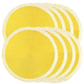 Round Braided Placemats Set of 8, 15 Inches, Washable, Heat Resistant, Non-slip, Black Thin Edge R98648