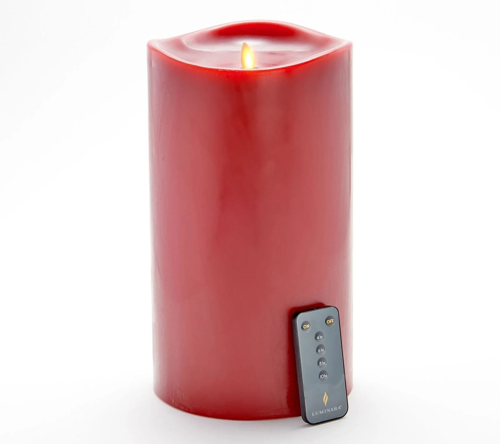 Oversized 6"x10" Flameless Smooth Wax Pillar in Red E4011