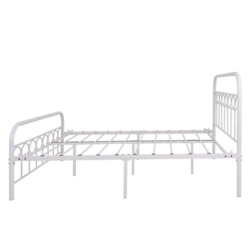 Queen Size Metal Bed Frame with Headboard and Footboard T51693