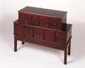 Solid Oak Cherry Finish Storage Cabinet P86310